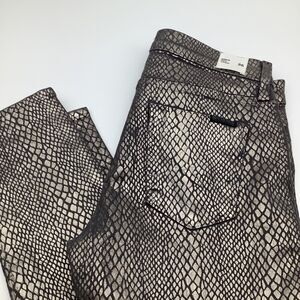Hudson Womens Nico Super Skinny Mid Rise Snakeskin Jeans Size‎ 26